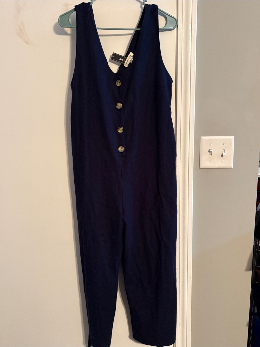 Monteau Deep Navy Sleeveless Jumpsuit